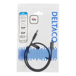 Deltaco USB-A to USB-C Cable USB 3.1 Gen 1, 0,5m, Black