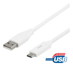 Deltaco USB-C to USB-A Cable, 3A, 1m, White