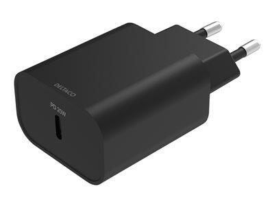 Deltaco USB-C Wall Charger, 100-240V, 20W, Black