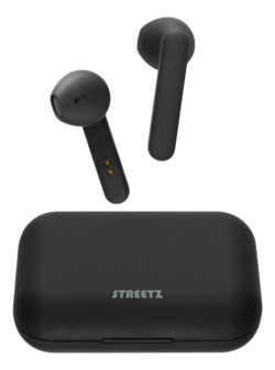 STREETZ Trådløs Semi-In-Ear Hovedtelefoner med Ladeetui - Sort