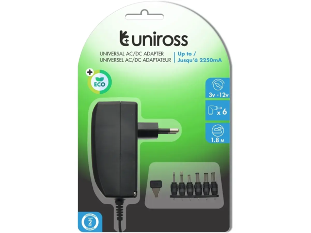 Uniross universal strømforsyning 2,25A