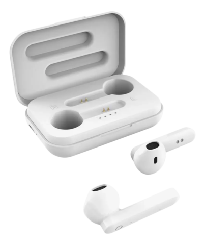 STREETZ Trådløs Semi-In-Ear Hovedtelefoner med Ladeetui - Hvid