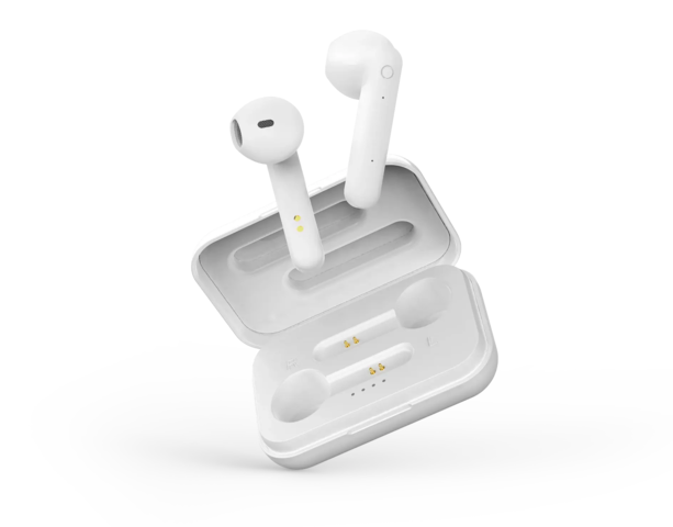 STREETZ Trådløs Semi-In-Ear Hovedtelefoner med Ladeetui - Hvid