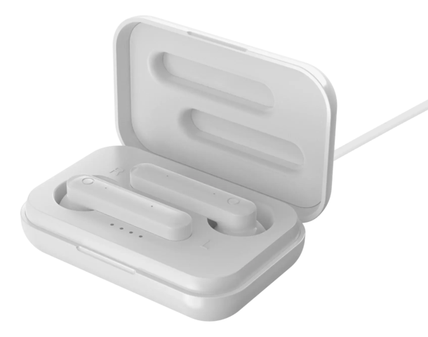 STREETZ Trådløs Semi-In-Ear Hovedtelefoner med Ladeetui - Hvid