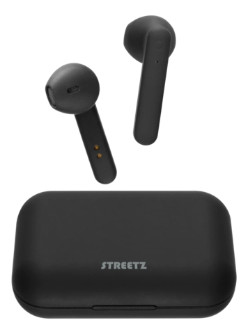 STREETZ Trådløs Semi-In-Ear Hovedtelefoner med Ladeetui - Sort